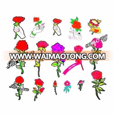 Iron On Applique Flower Rose Patch Floral Embroidery Patch D93