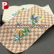 Unique soft embroidered flower and butterfly leather patch for mobile phone shell